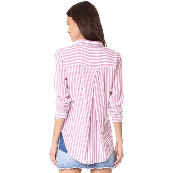 Rails Pink and White Striped Button Down Shirt - Picture 5 of 7
